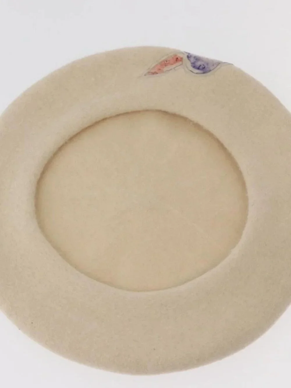CHANEL Hat Wool Ivory CC Auth 176523A